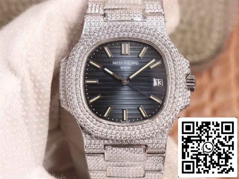 Patek Philippe Nautilus 5719-10G Silver Diamond 1:1 Best Edition R8 Fabbrica Gradient Grey Dial Swiss Cal.324 S C