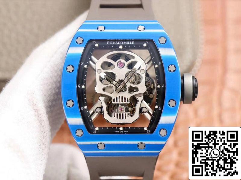 Richard Mille RM052-01 1:1 edizione migliore JB Fabbrica Blue Ceramic Swiss Tourbillon