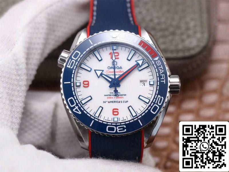 Omega Seamaster Planet Ocean 36th America's Cup edizione limitata 1:1 edizione migliore VS Fabbrica quadrante bianco Swiss ETA8900