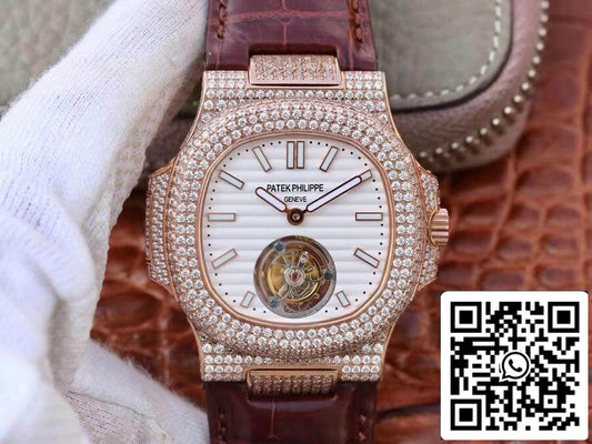 Patek Philippe Nautilus Jumbo 5711 R8 Fabbrica 1:1 Mejor Edición Tourbillon Suizo Oro Rosa