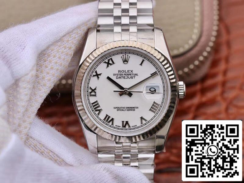 Rolex Datejust 116234 36mm AR Fabbrica 1:1 edizione migliore Swiss ETA3135 quadrante bianco