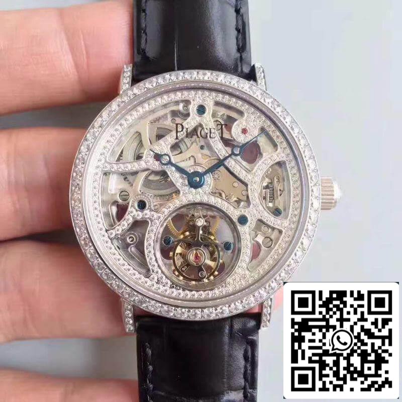 Piaget High-grade Jewelry Mechanical Watches 1:1 Best Edition SWISS Tourbillon Crocodile Leather cinturino