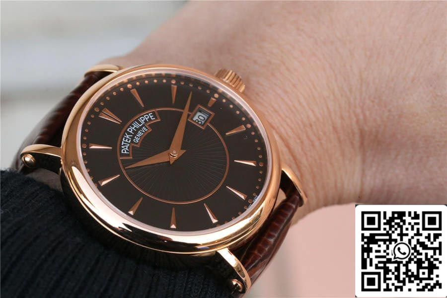 Patek Philippe Calatrava 1:1 Best Edition ZF Fabbrica Rose Gold Leather cinturino