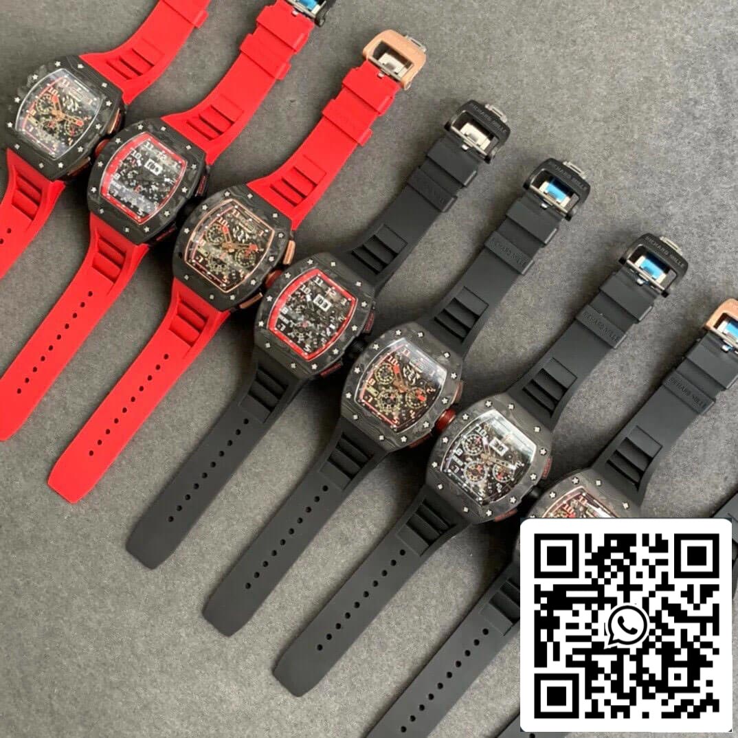 Richard Mille RM-011 1:1 Best Edition KV Fabbrica V2 Black Forged Carbon Case