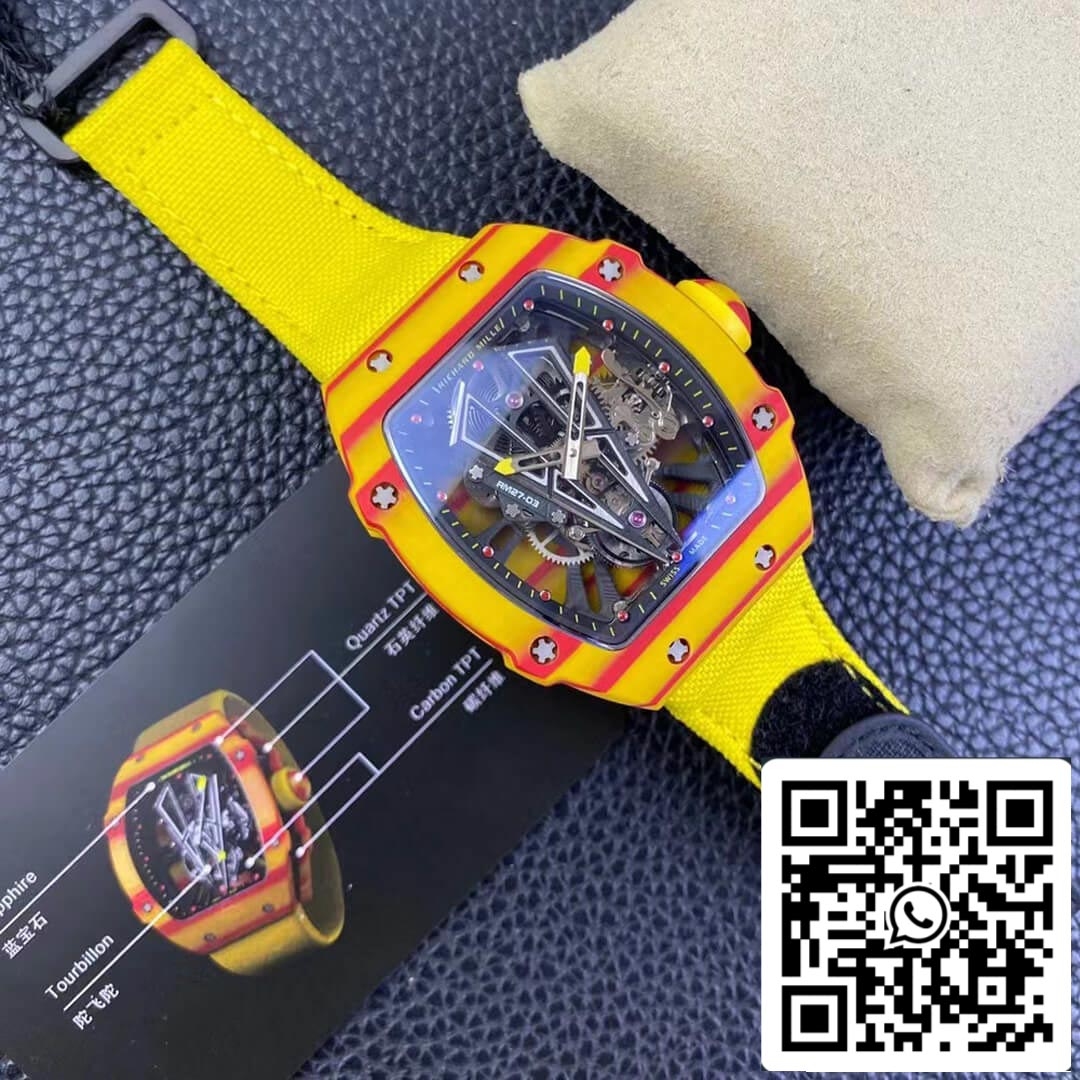 Richard Mille RM27-03 Rafael Nadal Tourbillon 1:1 Best Edition RM Fabbrica Yellow cinturino