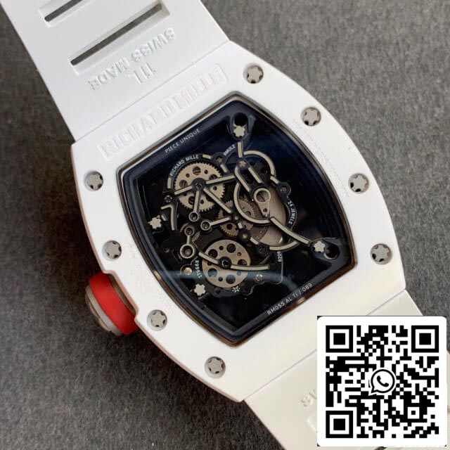 Richard Mille RM055 1:1 Best Edition KV Fabbrica V2 Cinturón de caucho cerámico