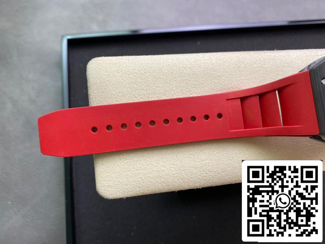 Richard Mille RM055 1:1 Best Edition KV Fabbrica V2 Fibra de Carbono Vermelho Cinturino