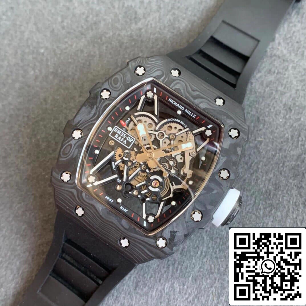 Richard Mille RM035-02 1:1 Best Edition KV Fabbrica Carbon Fiber Black cinturino