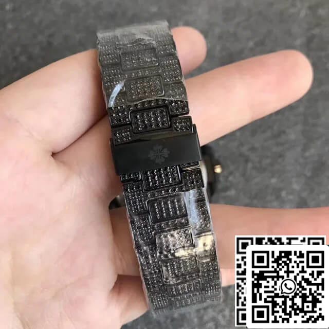 Patek Philippe Nautilus 5719/10G-010 1:1 Best Edition PPF Fabbrica Full Diamond Black Dial