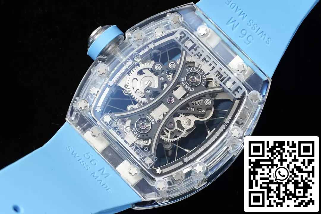 Richard Mille RM053-02 Tourbillon 1:1 Best Edition RM Fabbrica Cinturino de borracha azul