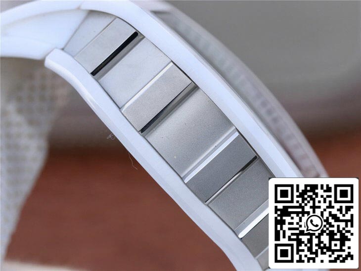 Richard Mille RM055 1:1 Melhor Edição KV Fabbrica Cinturino de borracha branca