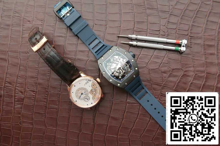 Richard Mille RM055 1:1 Mejor Edición KV Fabbrica Cinturino Azul Oscuro