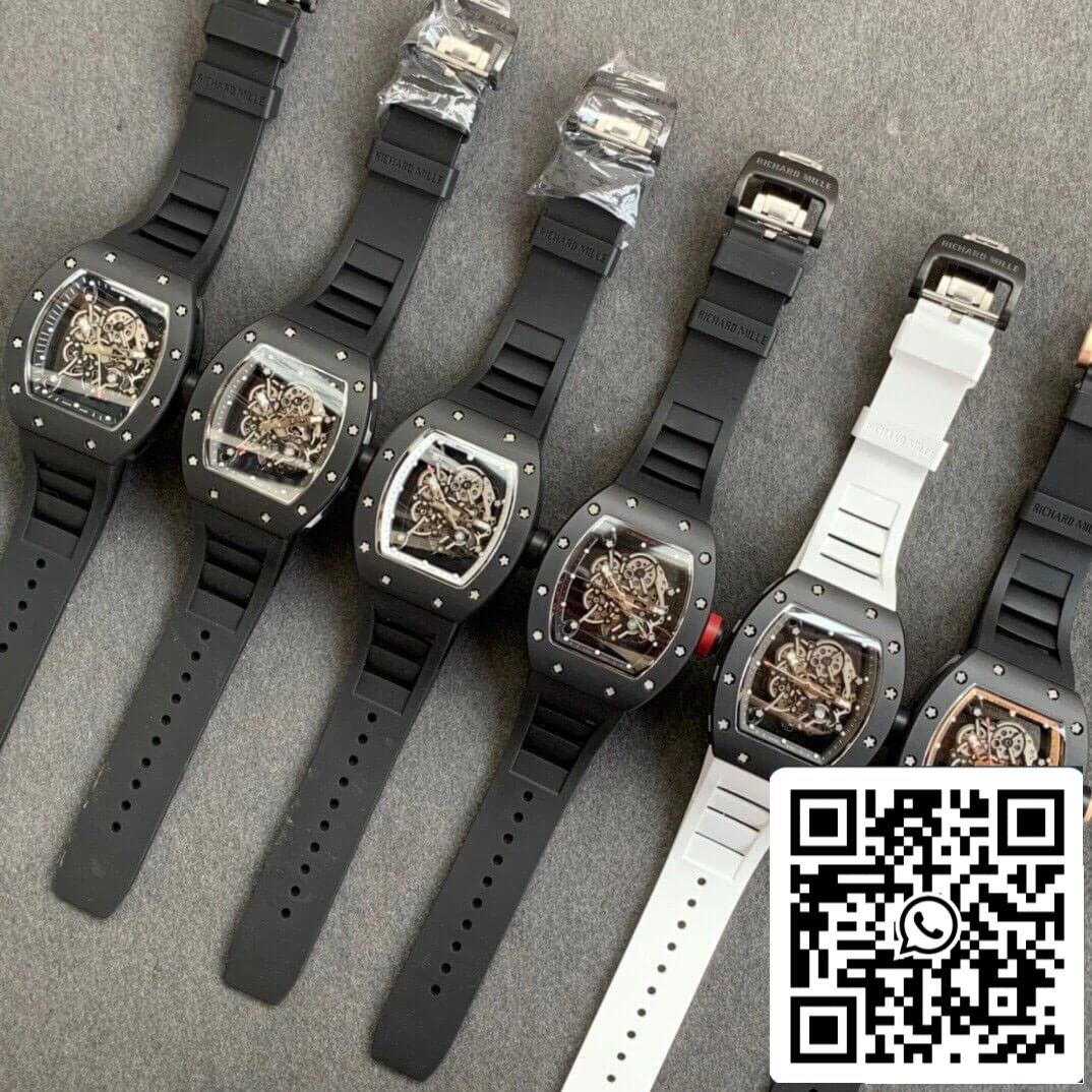 Richard Mille RM055 1:1 Best Edition KV Fabbrica V2 Cerámica Negra Cinturón