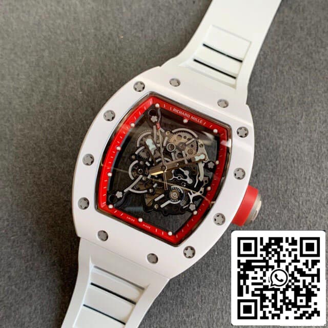 Richard Mille RM055 1:1 Best Edition KV Fabbrica V2 Cinturón de caucho cerámico