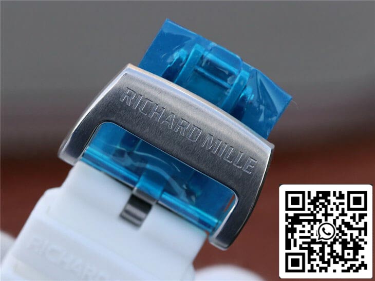 Richard Mille RM055 1:1 Melhor Edição KV Fabbrica Cinturino de borracha branca