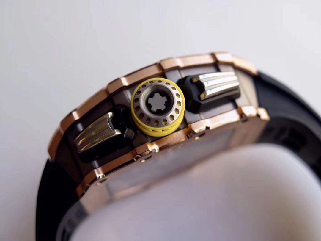 Richard Mille RM11-03 Ouro rosa 1:1 Best Edition KV KU+ Fabrica Cinturino preto
