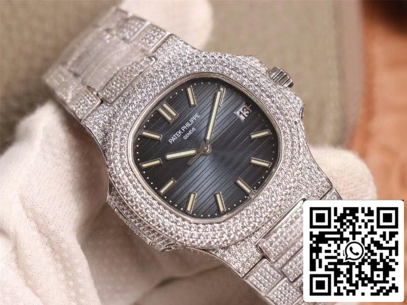 Patek Philippe Nautilus 5719-10G Silver Diamond 1:1 Best Edition R8 Fabbrica Gradient Grey Dial Swiss Cal.324 S C