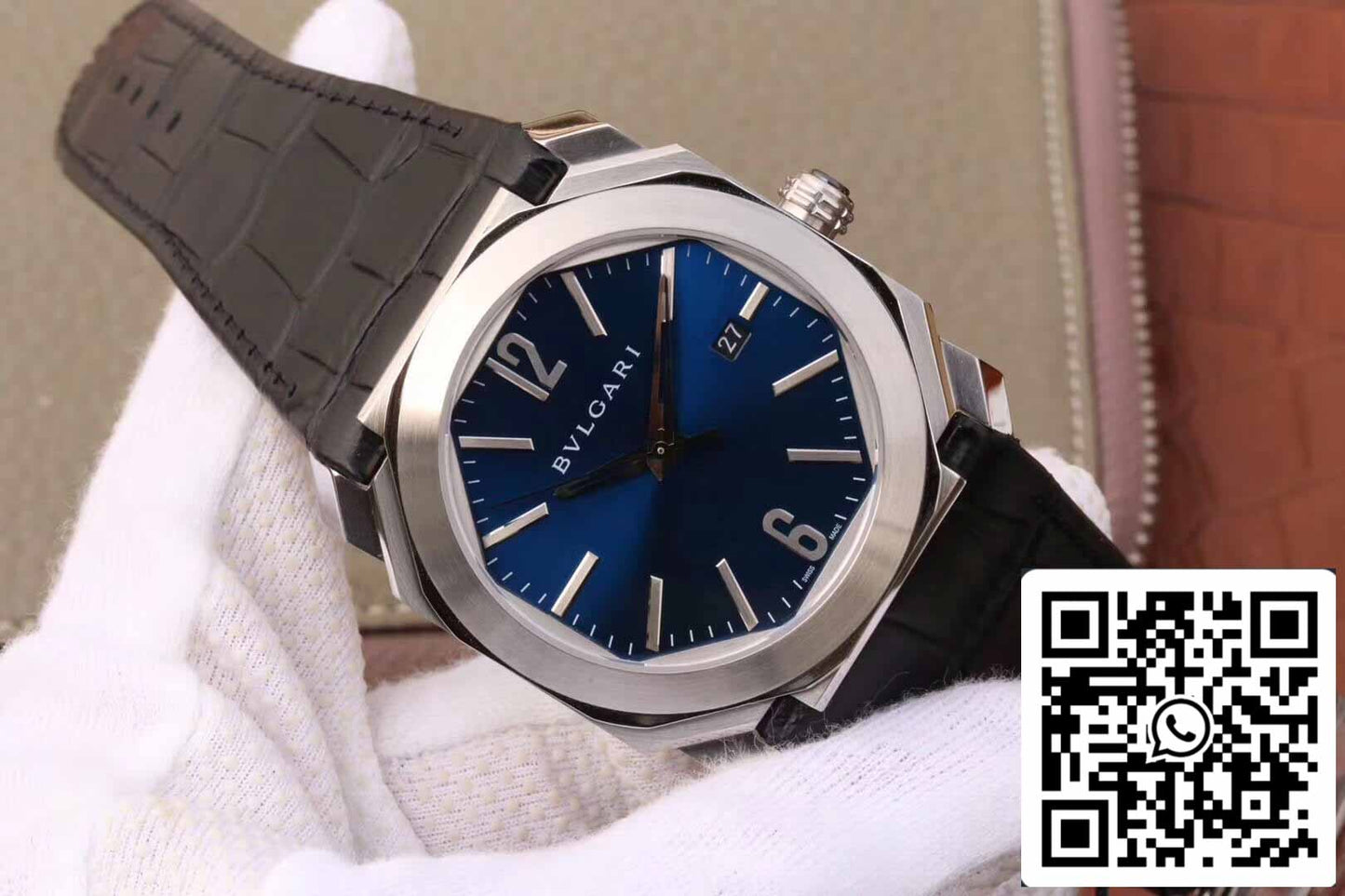Bvlgari Octo 102429 BGO38C3SLD 1:1 edición mayor Dark quadrante blu