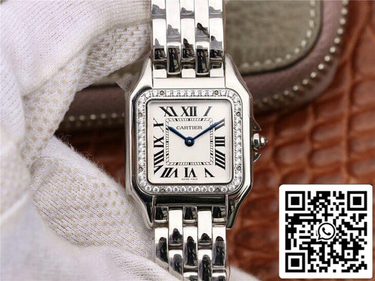 Panthere De Cartier W4PN0008 1:1 edición mayor GF Fabbrica Diamond cuadrante plateado