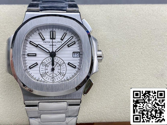 Patek Philippe Nautilus 5980/1A-019 1:1 Mejor Edición PPF Fabbrica Esfera Blanca