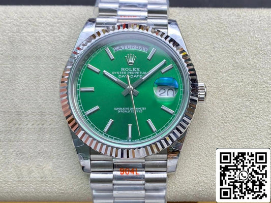 Rolex Day Date 40MM 1:1 edizione migliore GM Fabbrica quadrante verde