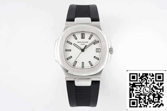 Patek Philippe Nautilus 5711 1:1 Best Edition PPF Fabbrica White Dial Rubber cinturino