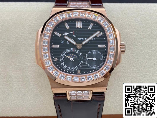 Patek Philippe Nautilus 5724R-001 1:1 edición migliore GR Fabbrica quadrante nero