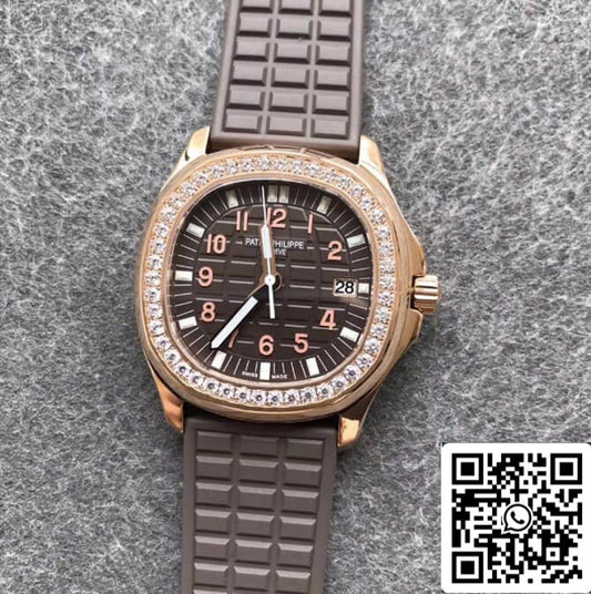 Patek Philippe Aquanaut 5068R-001 1:1 Mejor Edición PPF Fabbrica Oro Rosa Esfera Marrón