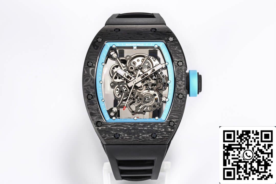 Richard Mille RM055 NTPT 1:1 edizione migliore BBR Fabbrica Nero Gomma cinturino