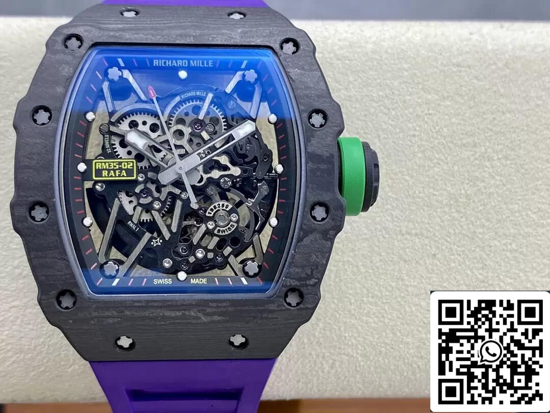 Richard Mille RM35-02 1:1 Best Edition T+ Fabbrica NTPT Carbon Fiber Purple cinturino