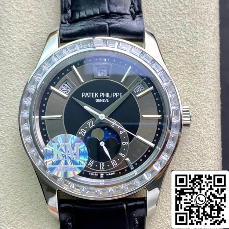 Patek Philippe Complications 5205G 1:1 Best Edition KM Fabbrica Diamond Bezel