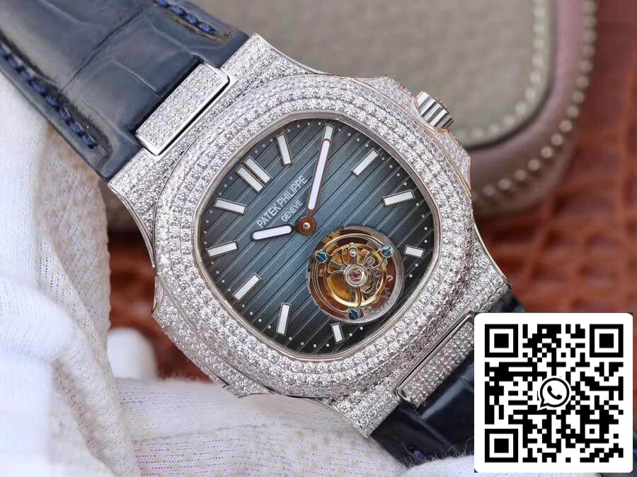 Patek Philippe Nautilus Jumbo 5711 R8 Fabbrica 1:1 Best Edition Swiss Tourbillon Blue Dial