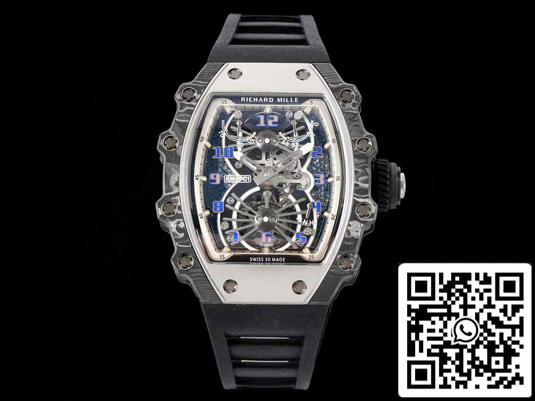 Richard Mille RM21-01 1:1 Best Edition RM Fabbrica Tourbillon Skeleton Dial Black cinturino