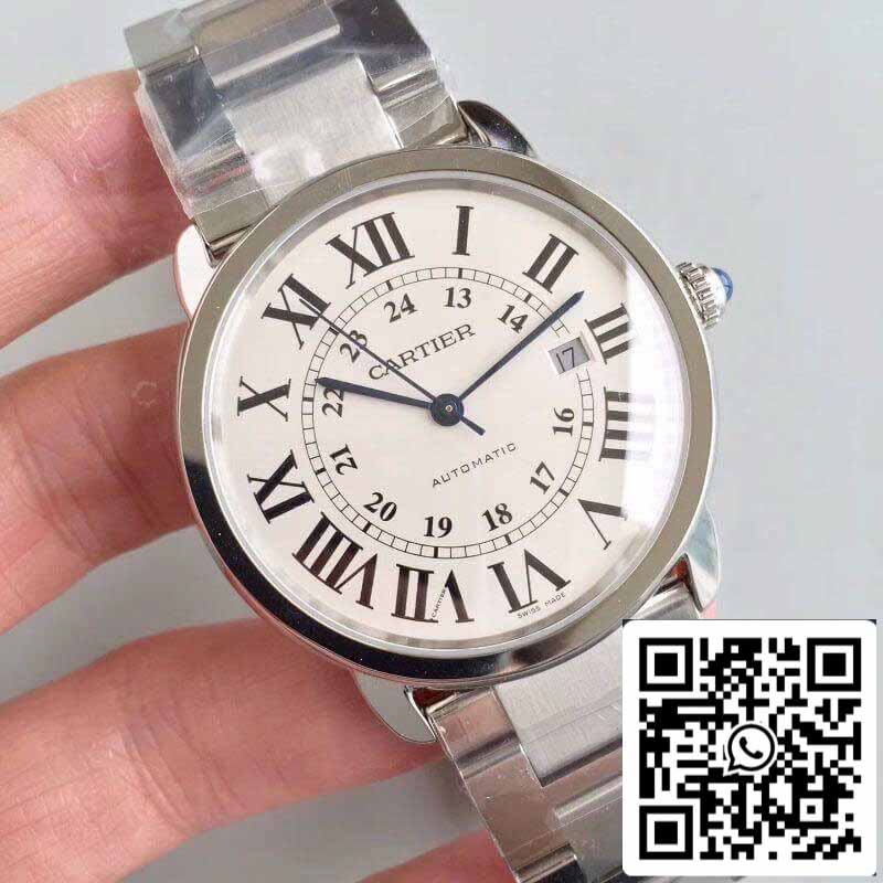 Ronde Solo De Cartier W670101 ZF Fabbrica Relógios Masculinos 1:1 Melhor Edição Suíço ETA9015 Mostrador Branco