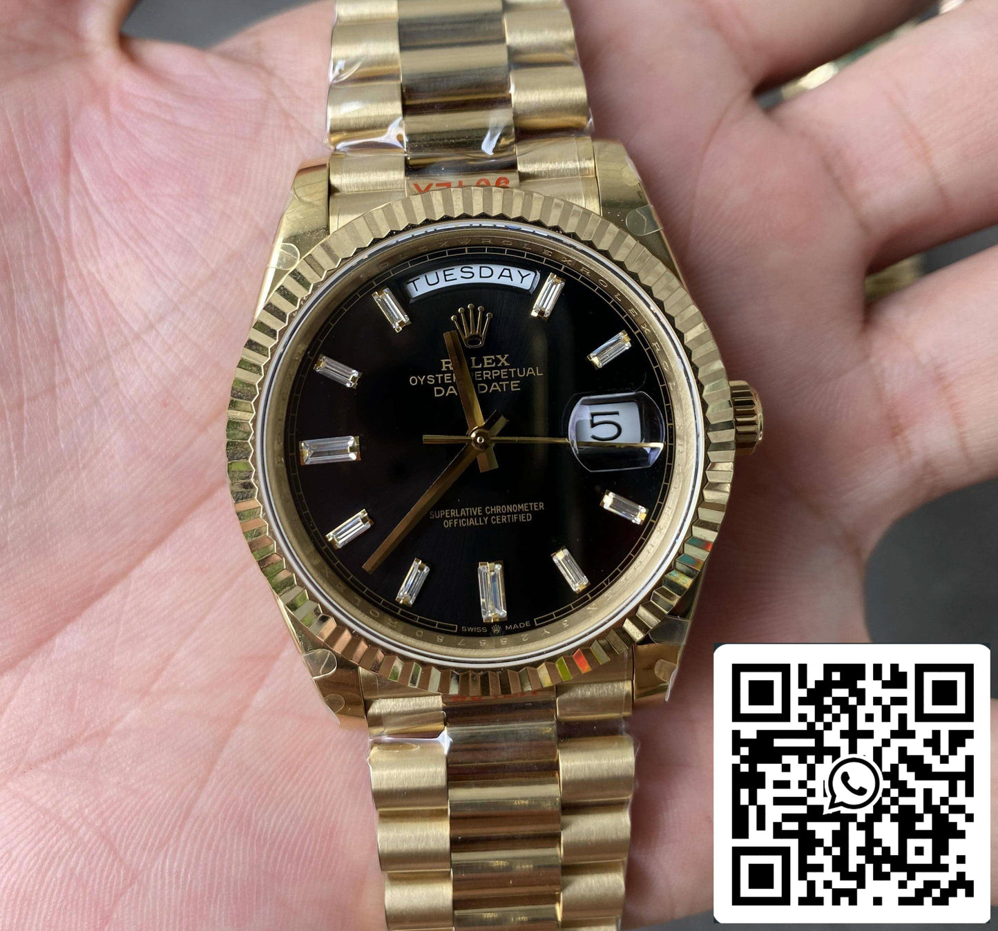 Rolex Day Date M228238-0004 1:1 edição melhor GM Fabbrica V2 quadrante preto