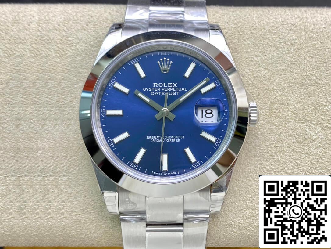 Rolex Datejust M126300-0001 1:1 Smooth rim VS Fabbrica quadrante blu