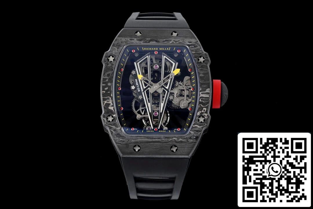 Richard Mille RM27-03 Rafael Nadal Tourbillon 1:1 Best Edition RM Fabbrica Black Rubber cinturino