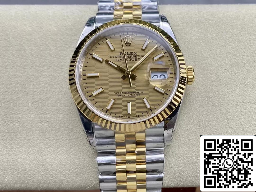 Rolex Datejust M126233-0039 36MM 1:1 edizione migliore VS Fabbrica Oro quadrante