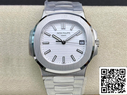 Patek Philippe Nautilus 5711/1A-011 1:1 edição melhor 3K Fabric quadrante branco