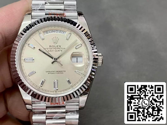 Rolex Day Date M228236-0002 1:1 edición mayor GM Fabbrica quadrante argento V2