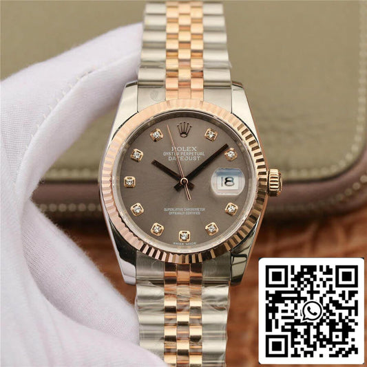 Rolex Datejust 116231 1:1 edizione migliore GM Fabbrica Cuadrante engastado con diamantes
