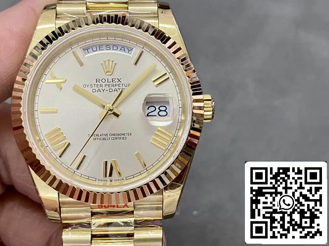 Rolex Day Date M228238-0002 1:1 edição melhor GM Fabbrica quadrante argento V2