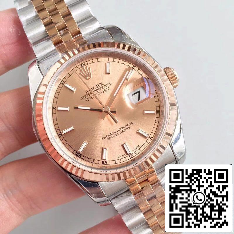 Rolex Datejust 36 mm 116234 AR Fabbrica Relojes mecánicos 1:1 edizione migliore Swiss ETA3135 Rosa Oro quadrante