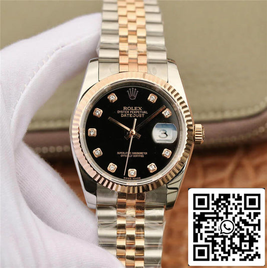 Rolex Datejust 116231 1:1 edición mayor GM Fabbrica Nero Diamond quadrante
