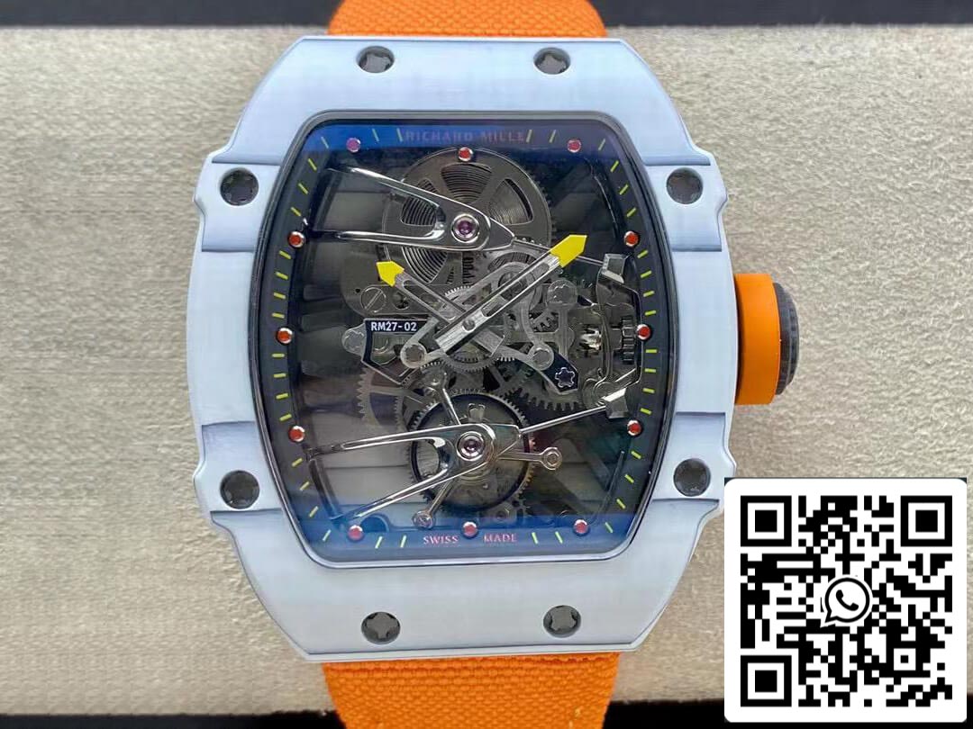 Richard Mille RM27-02 1:1 Best Edition RM Fabbrica Skeleton Tourbillon Orange cinturino