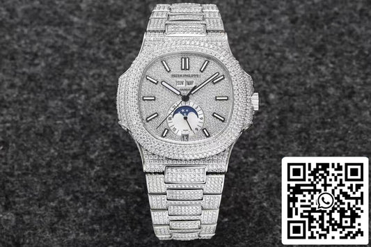Patek Philippe Nautilus 5726/1A-014 1:1 Best Edition R8 Fabbrica Gypsophila Diamond Dial