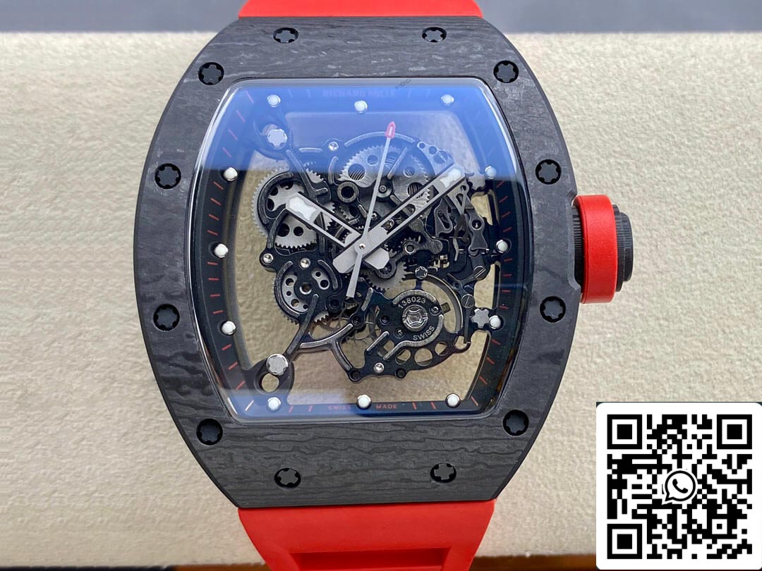 Richard Mille RM-055 1:1 edizione migliore BBR Fabbrica Red cinturino