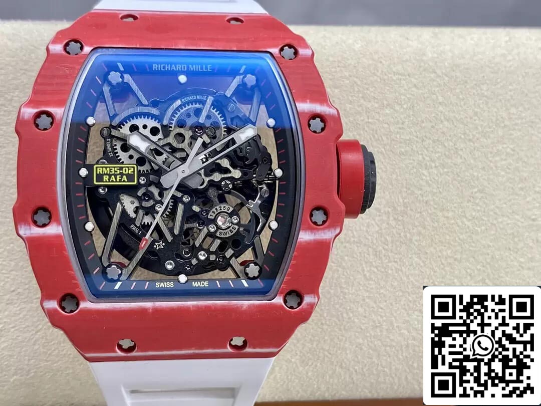 Richard Mille RM35-02 1:1 Best Edition T+ Fabbrica NTPT Carbon Fiber White cinturino