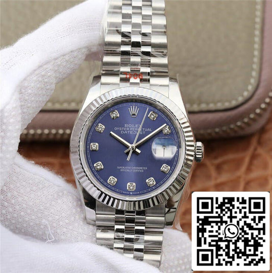 Rolex Datejust M126234-0037 1:1 edizione migliore GM Fabbrica Diamond-set quadrante blu