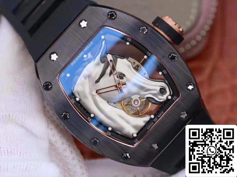 Richard Mille Polo Club Saint Tropez RM52-02 KV Fabbrica 1:1 Best Edition Swiss ETA8215 Silver Horse Dial